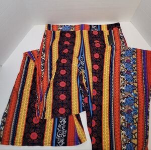 Leggings Fit and Flare Colorful Boho NWT Size L/XL